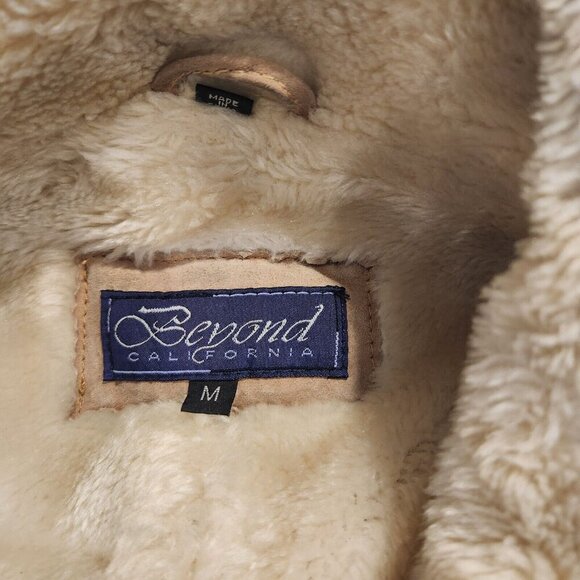 Beyond California Suede Leather Faux Fur Shearling Jacket Womens Med Western - Picture 6 of 7
